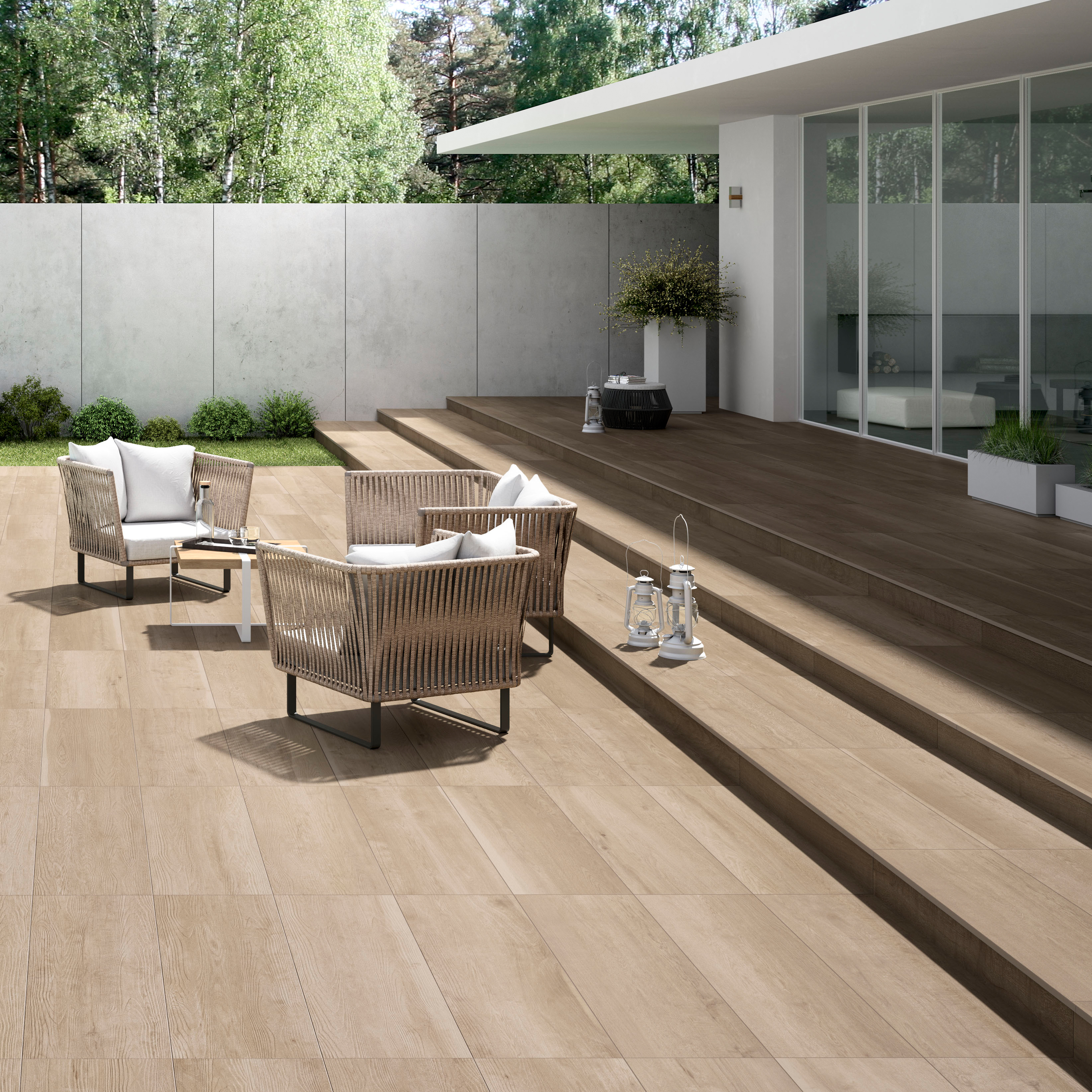 Fliesen für den Aussenbereich in braun